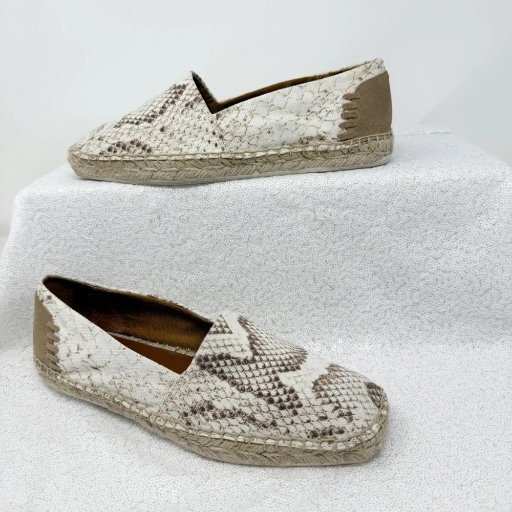 Franco Sarto Espadrille Kenna Snakeskin Espadrille Flats size 7.5W